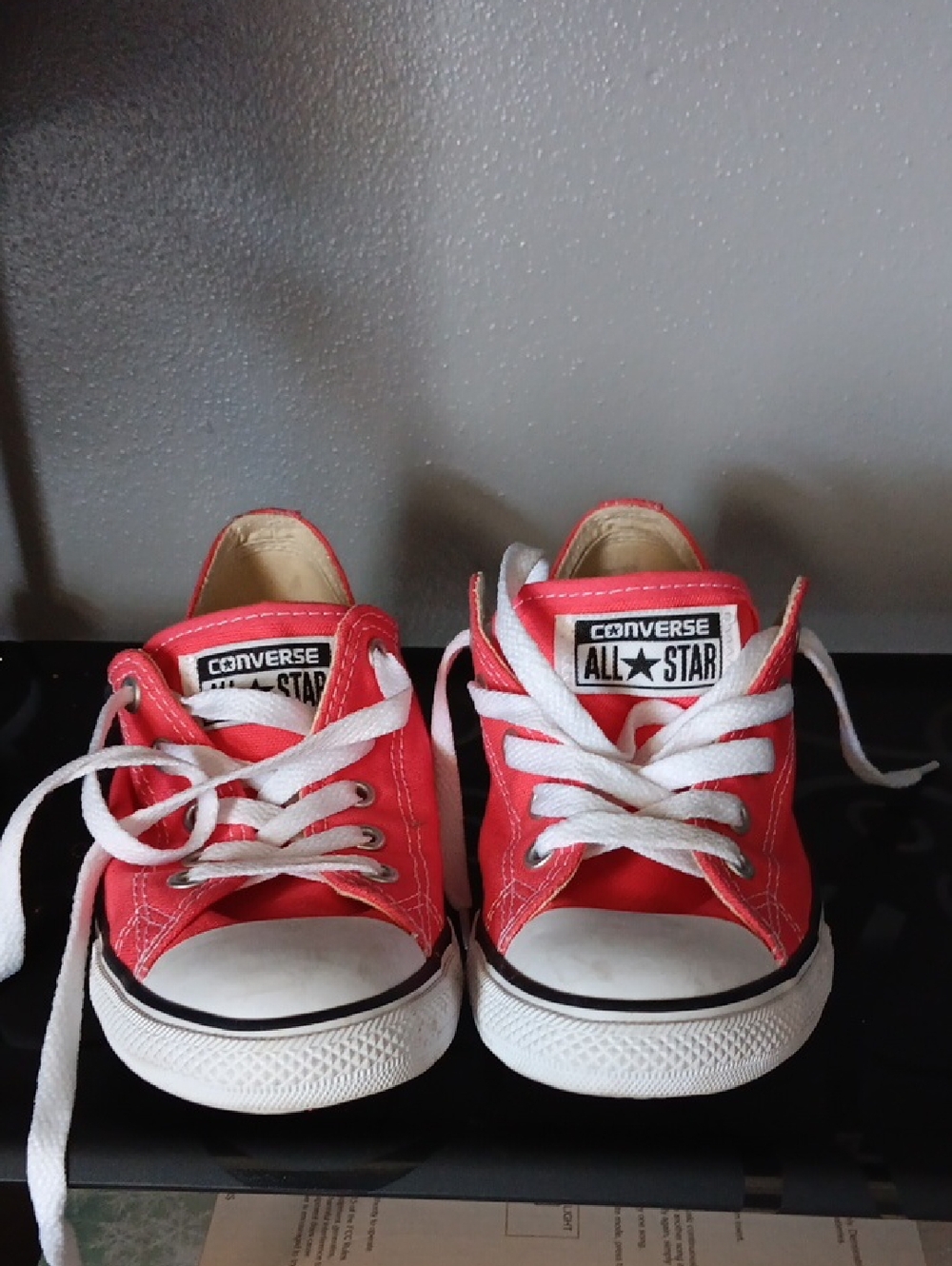 Converse Kids Low Top Sneakers in Coral Red with White Laces